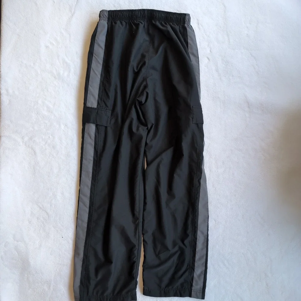 Vintage‎ Nike Woven Cargo Track Pants Mens L Black Lined Windbreaker Baggy Y2K